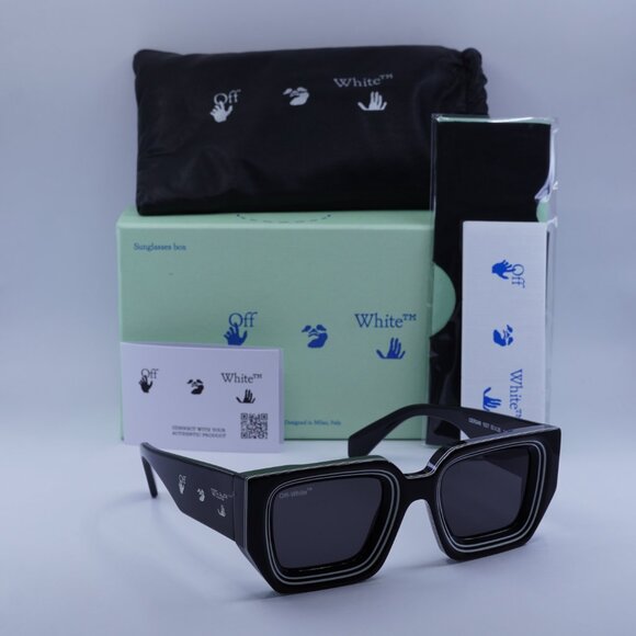 Off-White OERI048 FRANCISCO 1007 Square Sunglasses – Black/Grey - Picture 1 of 10
